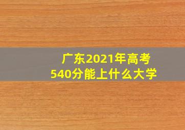 广东2021年高考540分能上什么大学