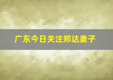 广东今日关注郑达妻子