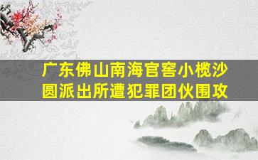 广东佛山南海官窖小榄沙圆派出所遭犯罪团伙围攻