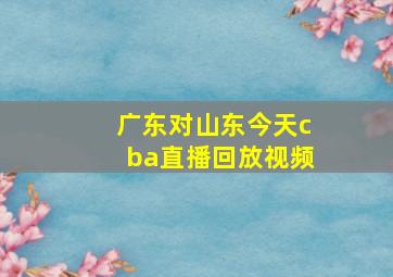 广东对山东今天cba直播回放视频