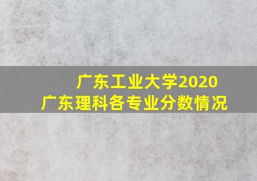 广东工业大学2020广东理科各专业分数情况