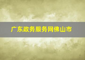 广东政务服务网佛山市