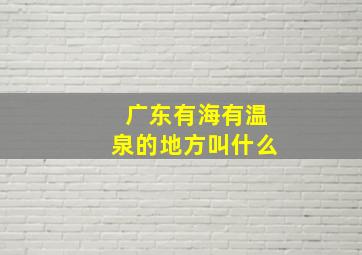 广东有海有温泉的地方叫什么