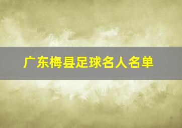 广东梅县足球名人名单