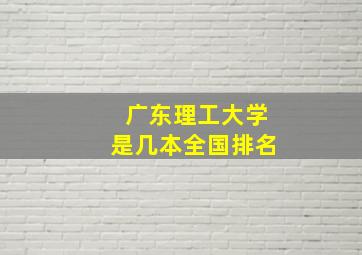 广东理工大学是几本全国排名