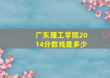 广东理工学院2014分数线是多少