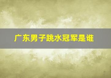 广东男子跳水冠军是谁