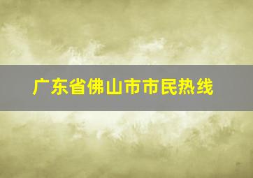 广东省佛山市市民热线