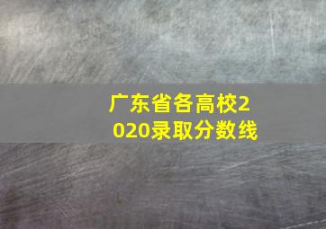 广东省各高校2020录取分数线