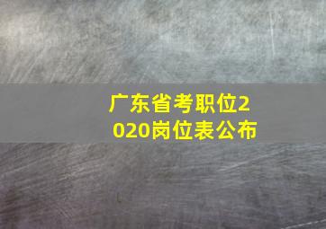 广东省考职位2020岗位表公布