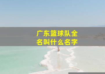 广东篮球队全名叫什么名字