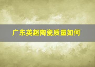 广东英超陶瓷质量如何