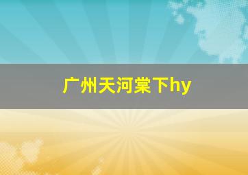 广州天河棠下hy