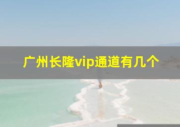 广州长隆vip通道有几个