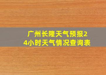 广州长隆天气预报24小时天气情况查询表