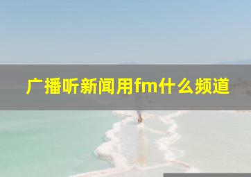 广播听新闻用fm什么频道