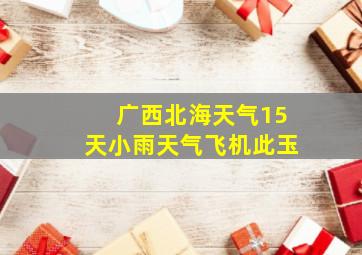 广西北海天气15天小雨天气飞机此玉