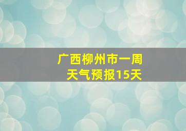 广西柳州市一周天气预报15天