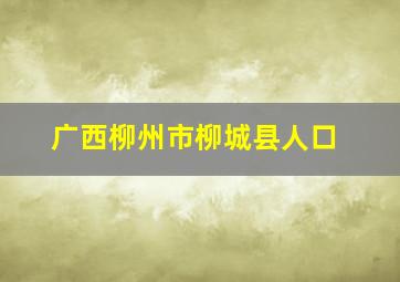 广西柳州市柳城县人口