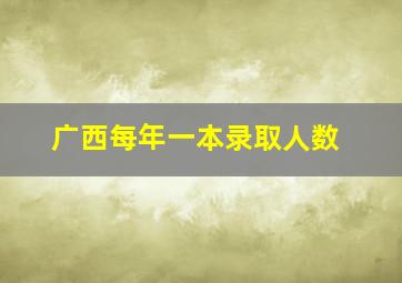 广西每年一本录取人数