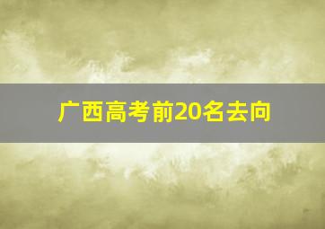 广西高考前20名去向