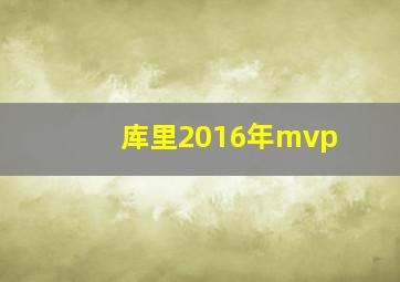 库里2016年mvp