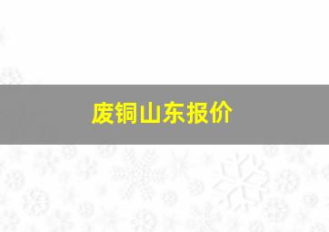 废铜山东报价