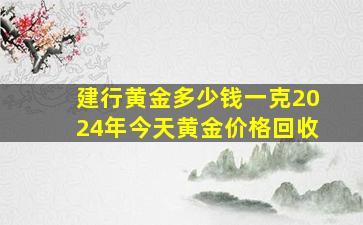 建行黄金多少钱一克2024年今天黄金价格回收