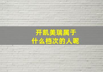 开凯美瑞属于什么档次的人呢