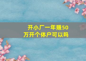 开小厂一年赚50万开个体户可以吗