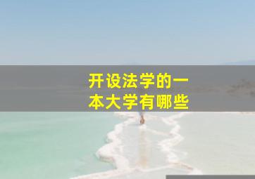 开设法学的一本大学有哪些