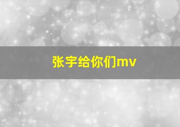 张宇给你们mv