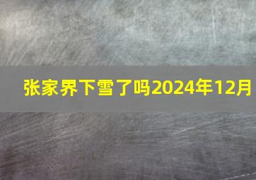 张家界下雪了吗2024年12月