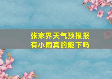 张家界天气预报报有小雨真的能下吗