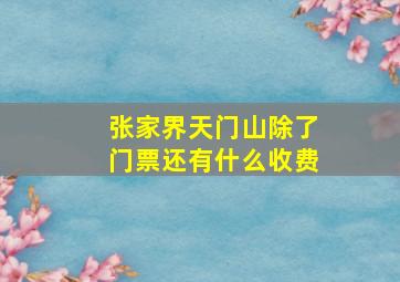 张家界天门山除了门票还有什么收费