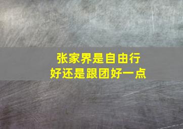 张家界是自由行好还是跟团好一点