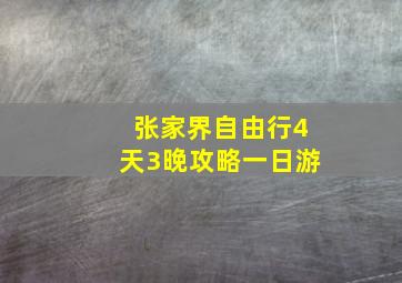 张家界自由行4天3晚攻略一日游