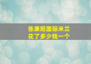 张康阳国际米兰花了多少钱一个