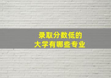 录取分数低的大学有哪些专业