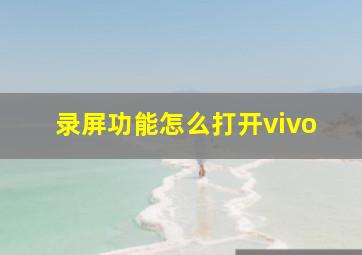 录屏功能怎么打开vivo