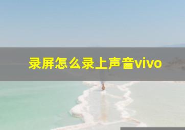 录屏怎么录上声音vivo