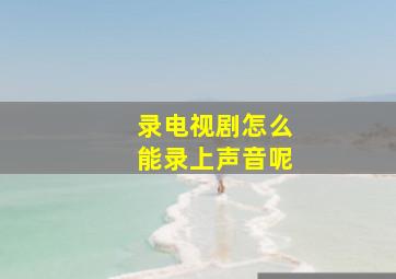 录电视剧怎么能录上声音呢