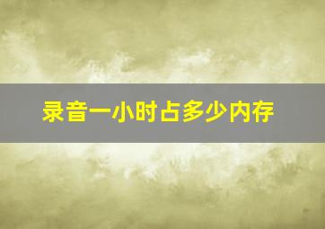 录音一小时占多少内存