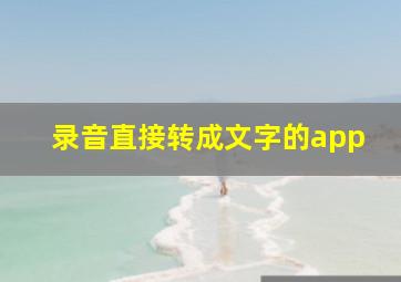 录音直接转成文字的app