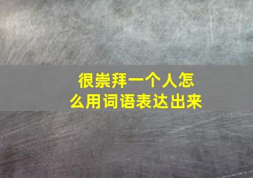 很崇拜一个人怎么用词语表达出来