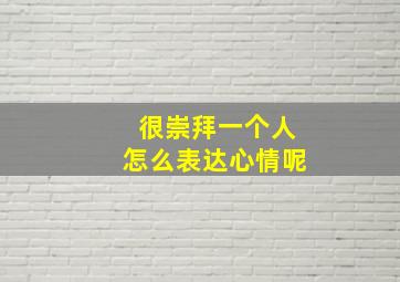 很崇拜一个人怎么表达心情呢