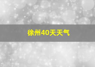 徐州40天天气