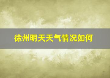 徐州明天天气情况如何