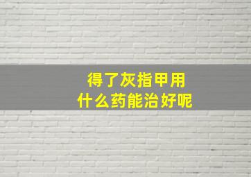 得了灰指甲用什么药能治好呢