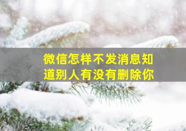 微信怎样不发消息知道别人有没有删除你